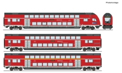 Roco 6210144 - H0 - 3-tlg. Set Doppelstockwagen München-Salzburg Express, DB AG, Ep. VI - DC-Digital